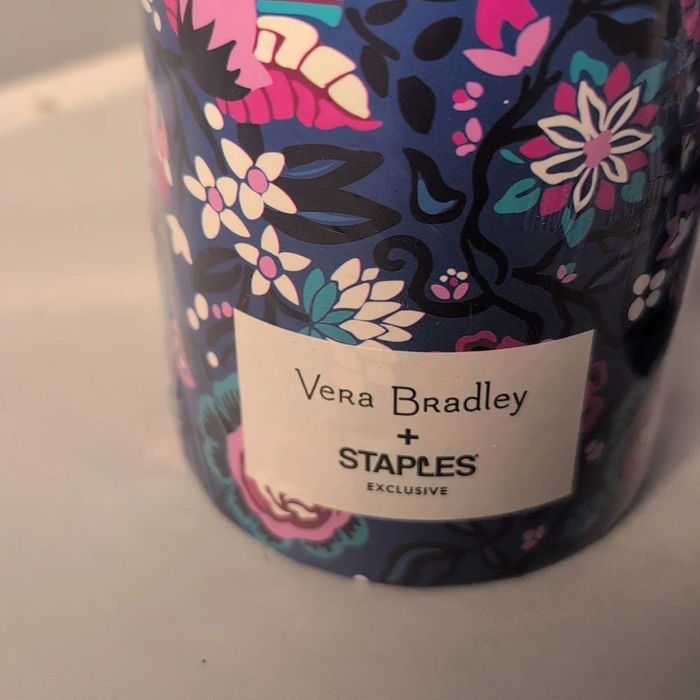 Vera Bradley X Staples Set of 3 Pen Cups & Magnetic Note Pad Sets in Bloom Berry
